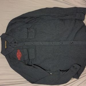 Harley Davidson Studded Dark Gray Button Down L/S. Size Small. NWOT